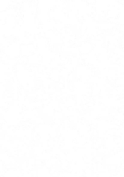 Seamless pattern of white construction and carpentry tools and safety gear icons on black background.